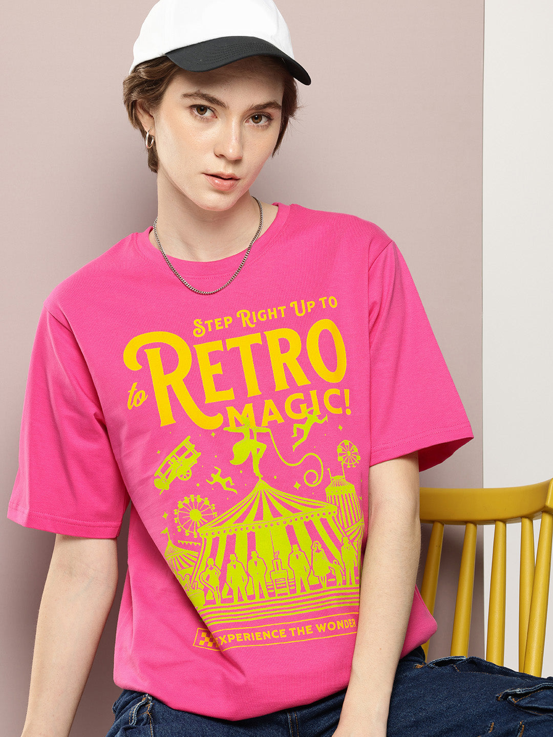 Womens Half Sleeve Round Neck Printed Oversized Fit Tshirts
