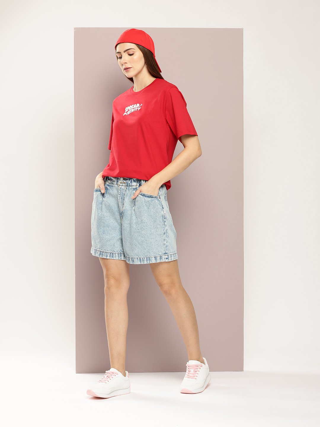 Womens Half Sleeve Round Neck Oversized Fit T-Shirts