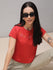 Womens Half Sleeve Round Neck Embroidery Regular Fit Tshirts