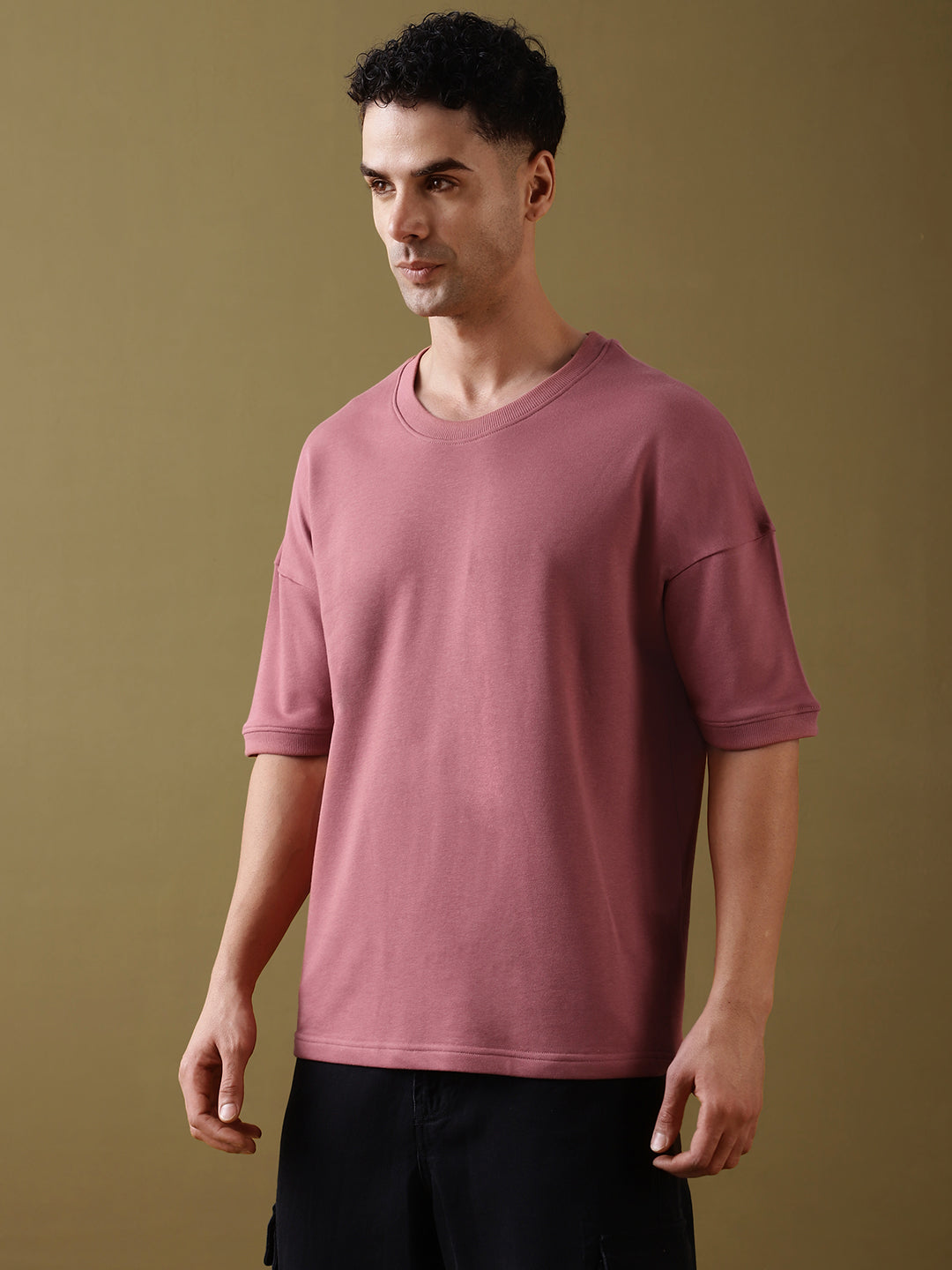 Mens Half Sleeve Round Neck Oversized Fit T-Shirts