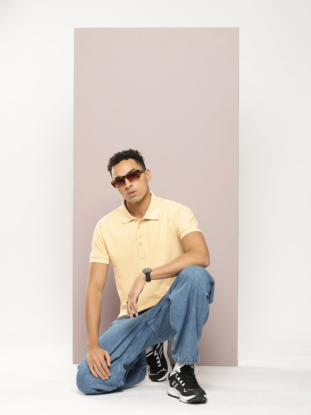 Mens Half Sleeve Polo Neck Solid Regular Fit Tshirts