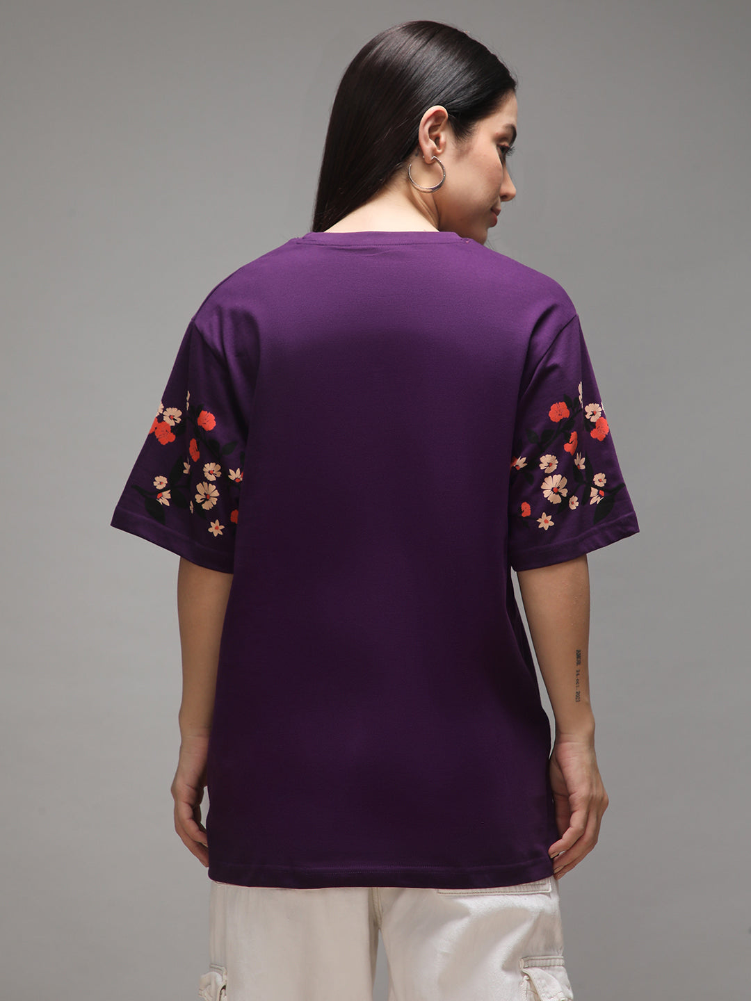 Womens Half Sleeve Round Neck Printed Oversized Fit Tshirts