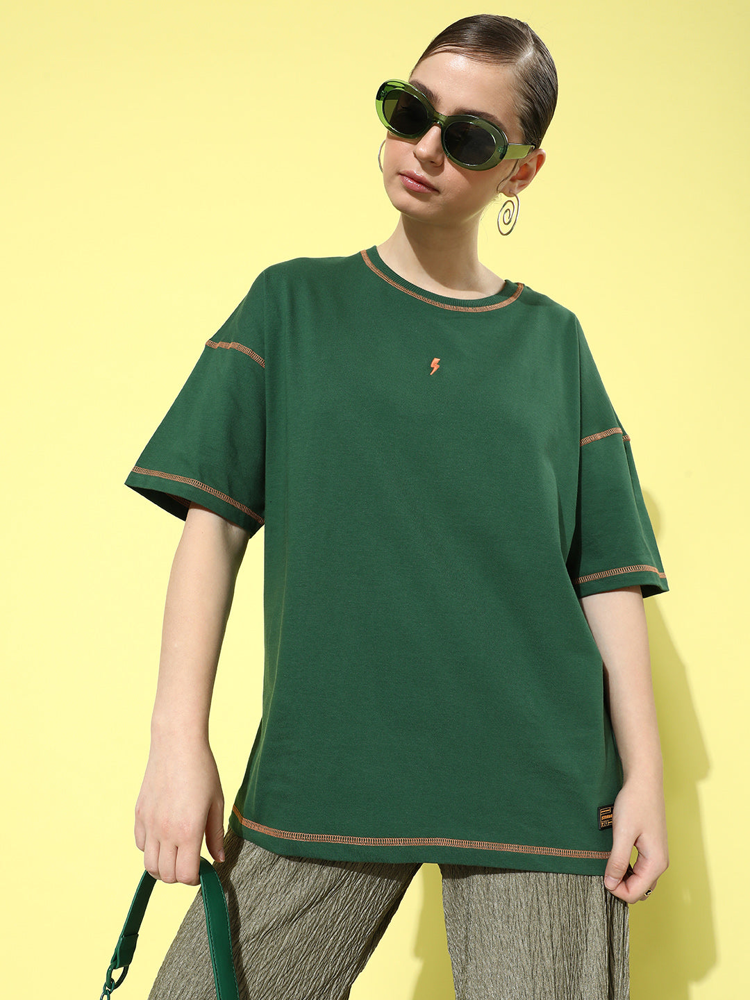 Womens Half Sleeve Drop Shoulder Plain Oversized Fit T-Shirts
