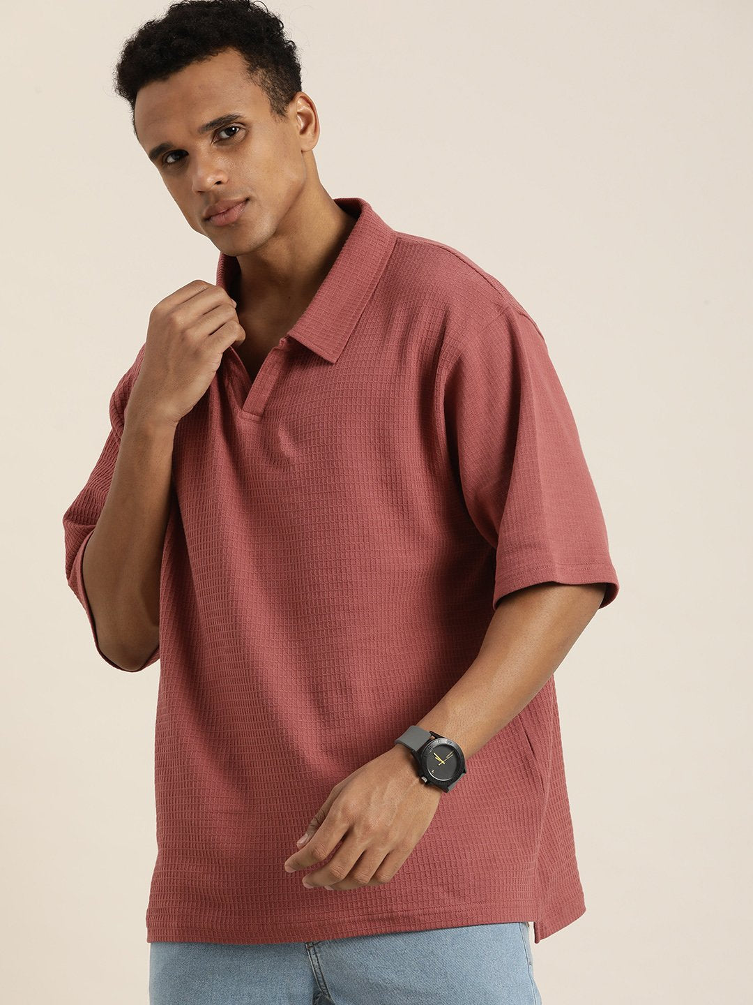 Mens Half Sleeve Oversized Fit Polo T-Shirts