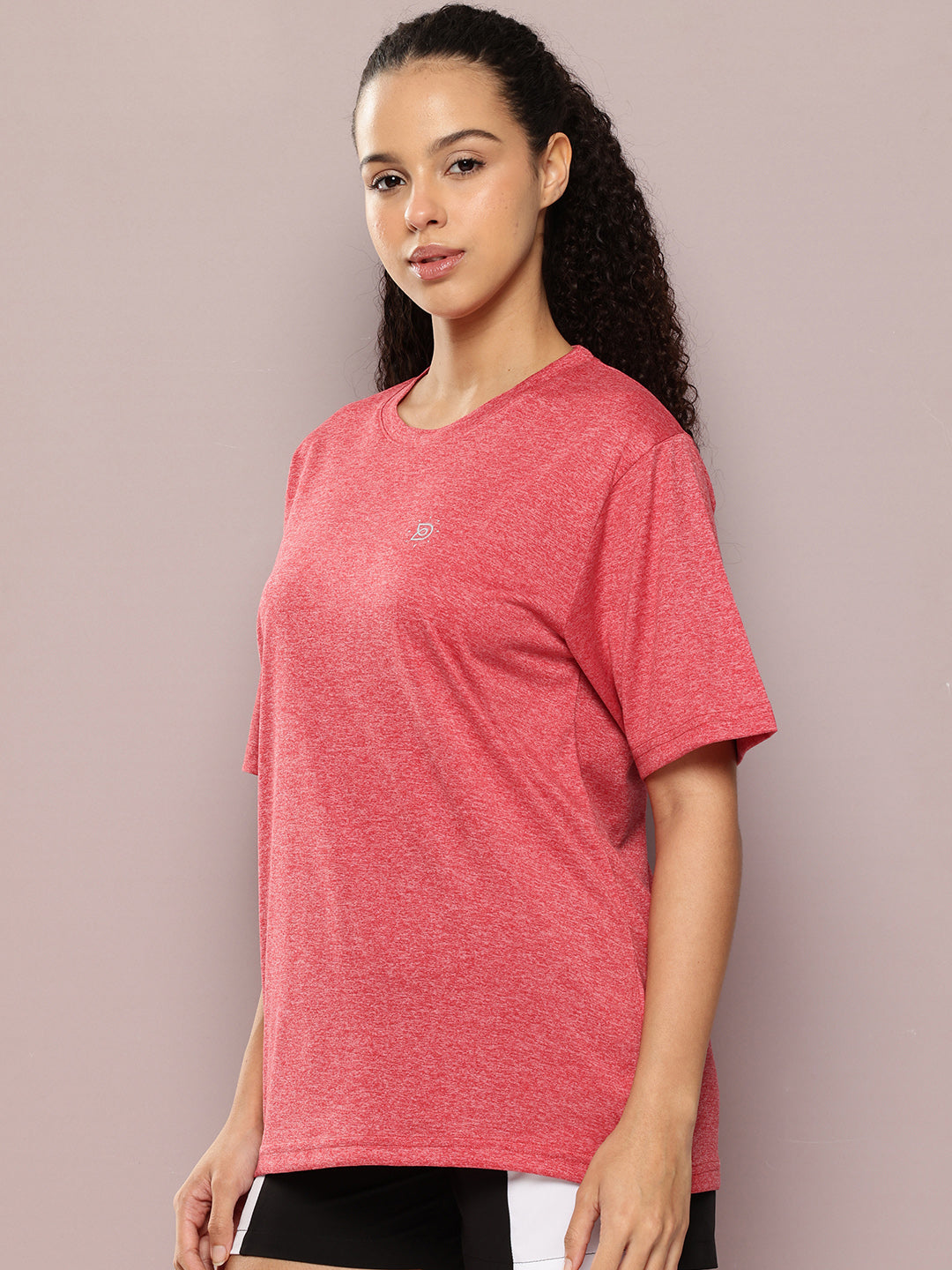 Womens Half Sleeve Round Neck Solid Oversized Fit Tshirts