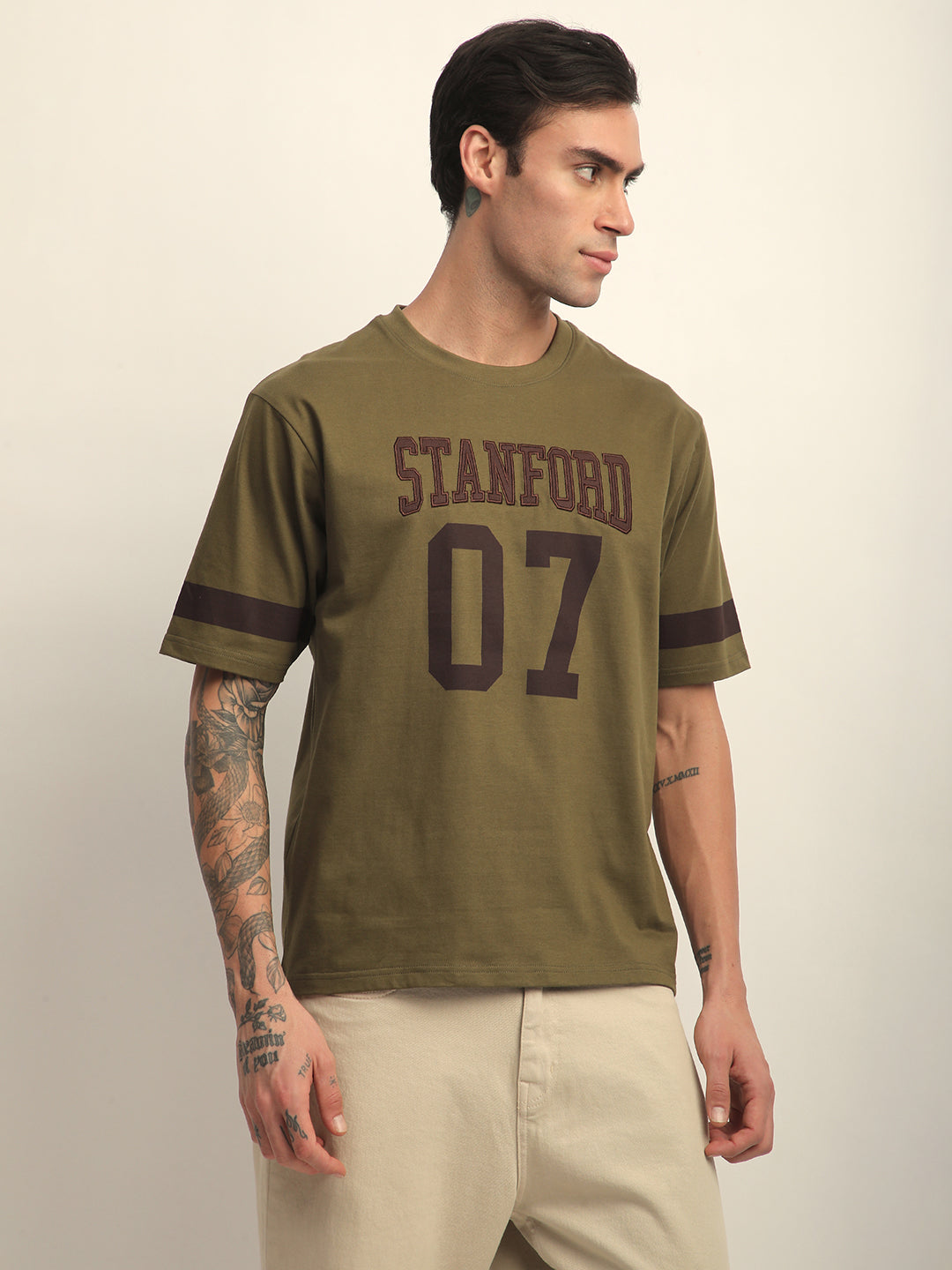Mens Half Sleeve Round Neck Printed Oversized Fit Tshirts