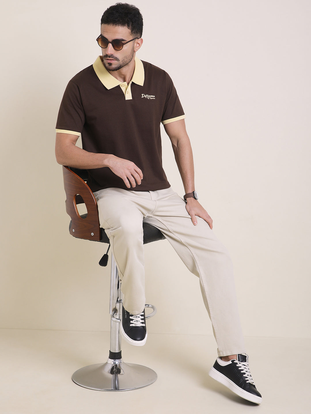Mens Half Sleeve Polo Neck Back Printed Relaxed Fit Tshirts