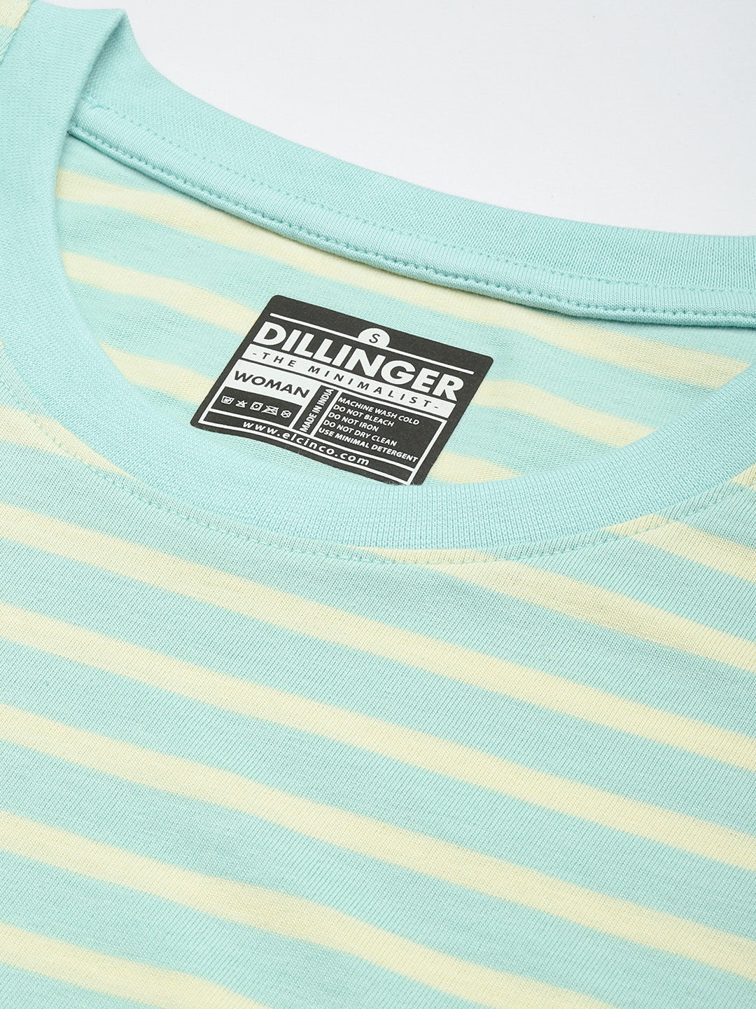 Womens Half Sleeve Round Neck Striped Boxy Fit Tshirts