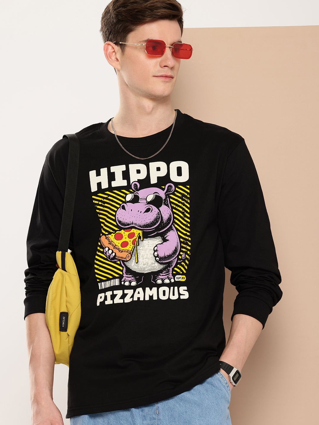 Mens Full Sleeve Round Neck Printed Oversized Fit Tshirts