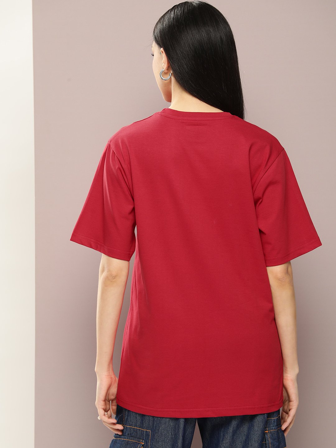 Womens Half Sleeve Round Neck Oversized Fit T-Shirts