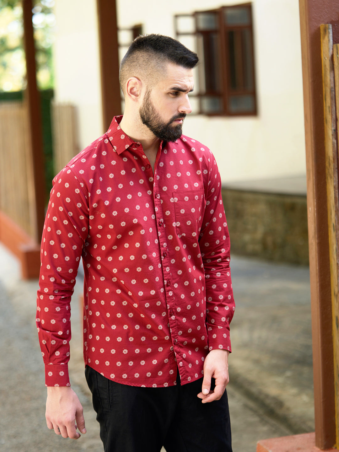 Men All Over Printed Full Sleeve Shirt With Pocket
