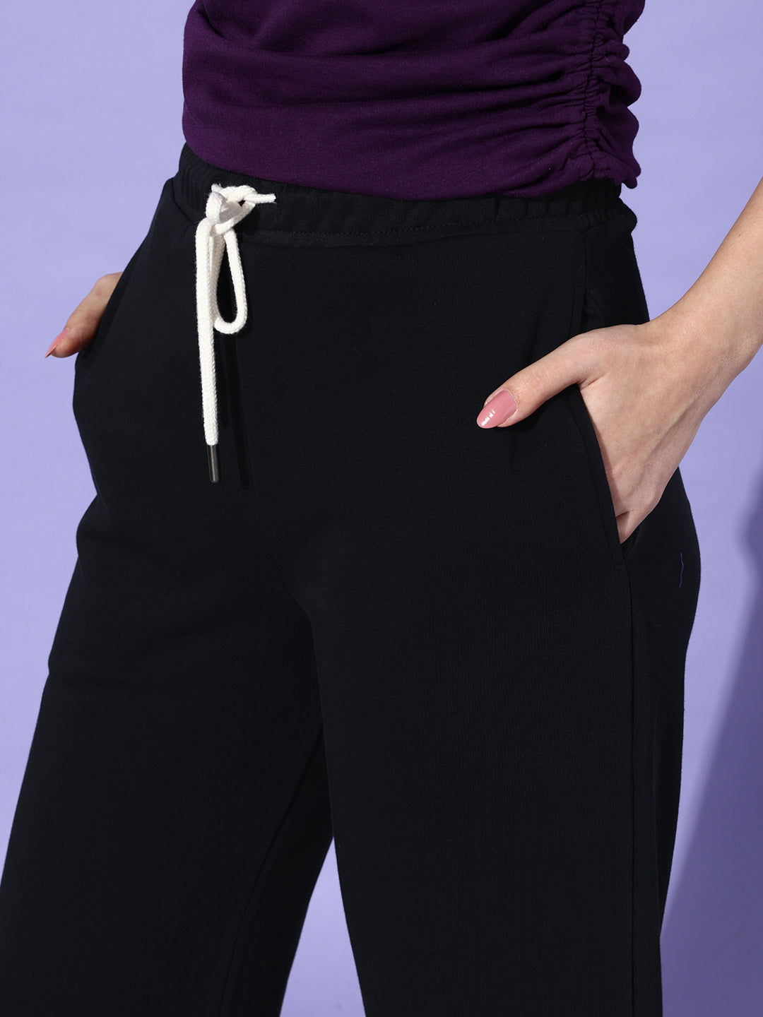 Women Solid Relaxed Fit Track Pant