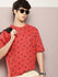 Mens Half Sleeve Round Neck All-Over Printed Oversized Fit Tshirts