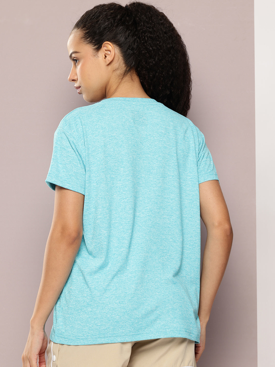 Womens Half Sleeve Round Neck Solid Boxy Fit Tshirts