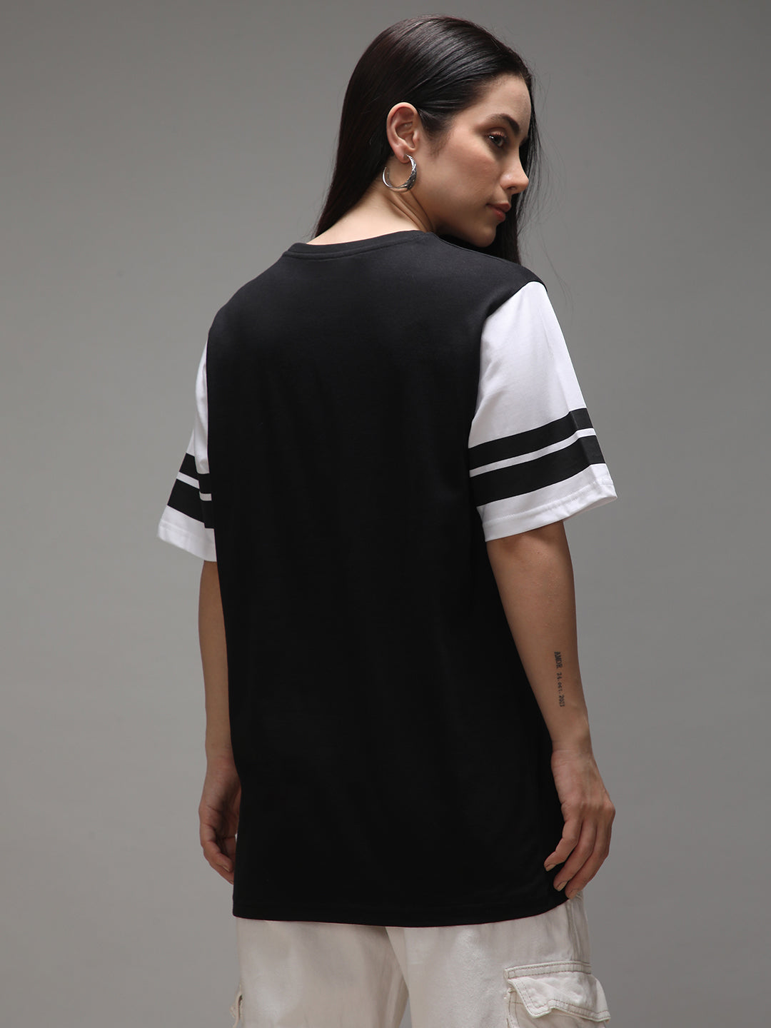 Womens Half Sleeve Round Neck Printed Oversized Fit Tshirts