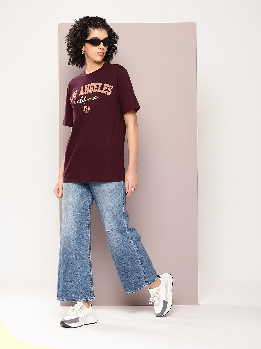 Womens Half Sleeve Round Neck Oversized Fit T-Shirts