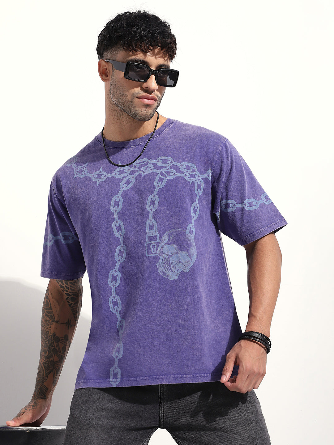 Mens Half Sleeve Round Neck Printed Oversized Fit Tshirts