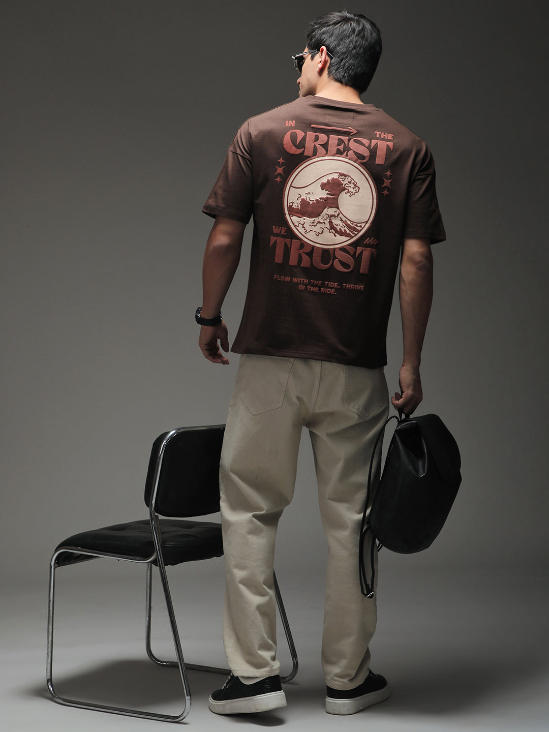 Mens Half Sleeve Drop Shoulder Printed Oversized Fit T-Shirts