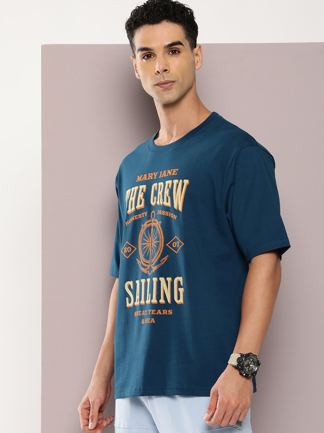 Mens Half Sleeve Round Neck Oversized Fit T-Shirts