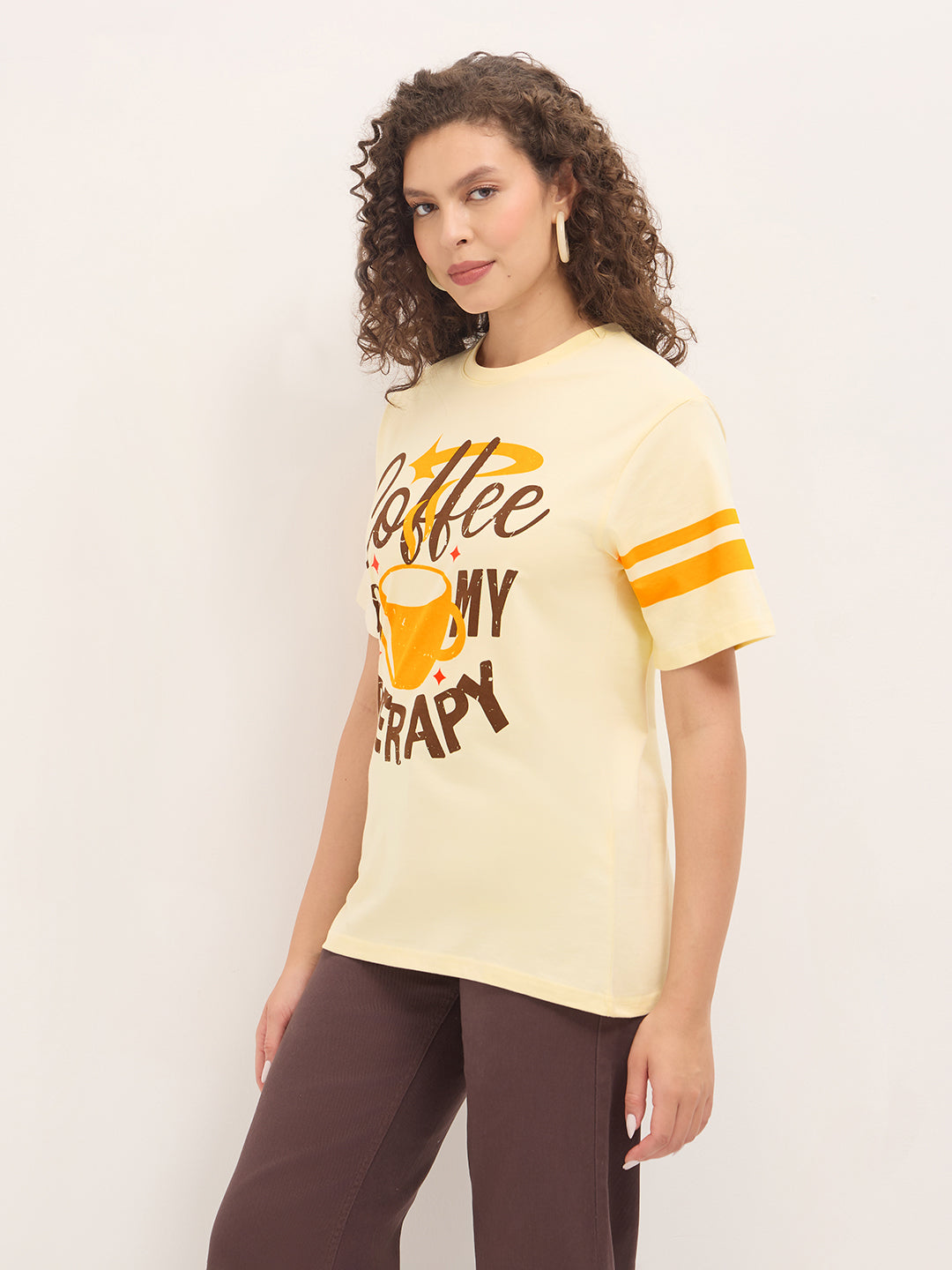 Womens Half Sleeve Round Neck Printed Oversized Fit Tshirts