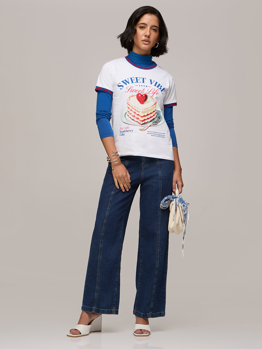 Womens Printed Regular Fit Cotton T-Shirt