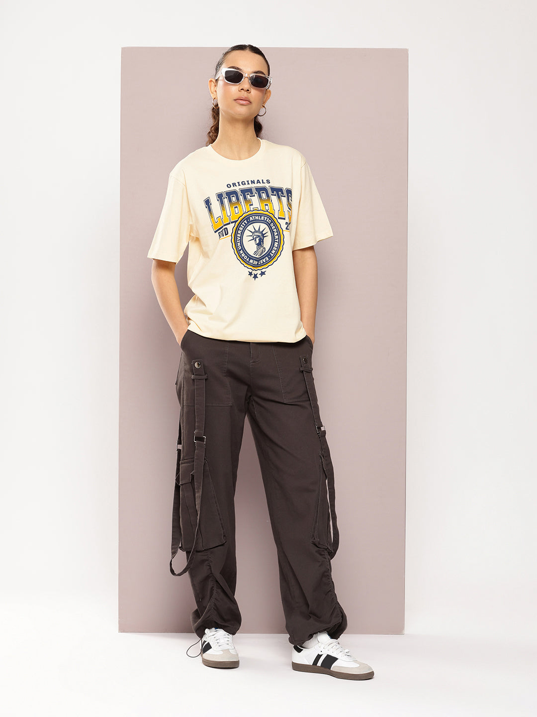 Womens Half Sleeve Round Neck Printed Oversized Fit Tshirts