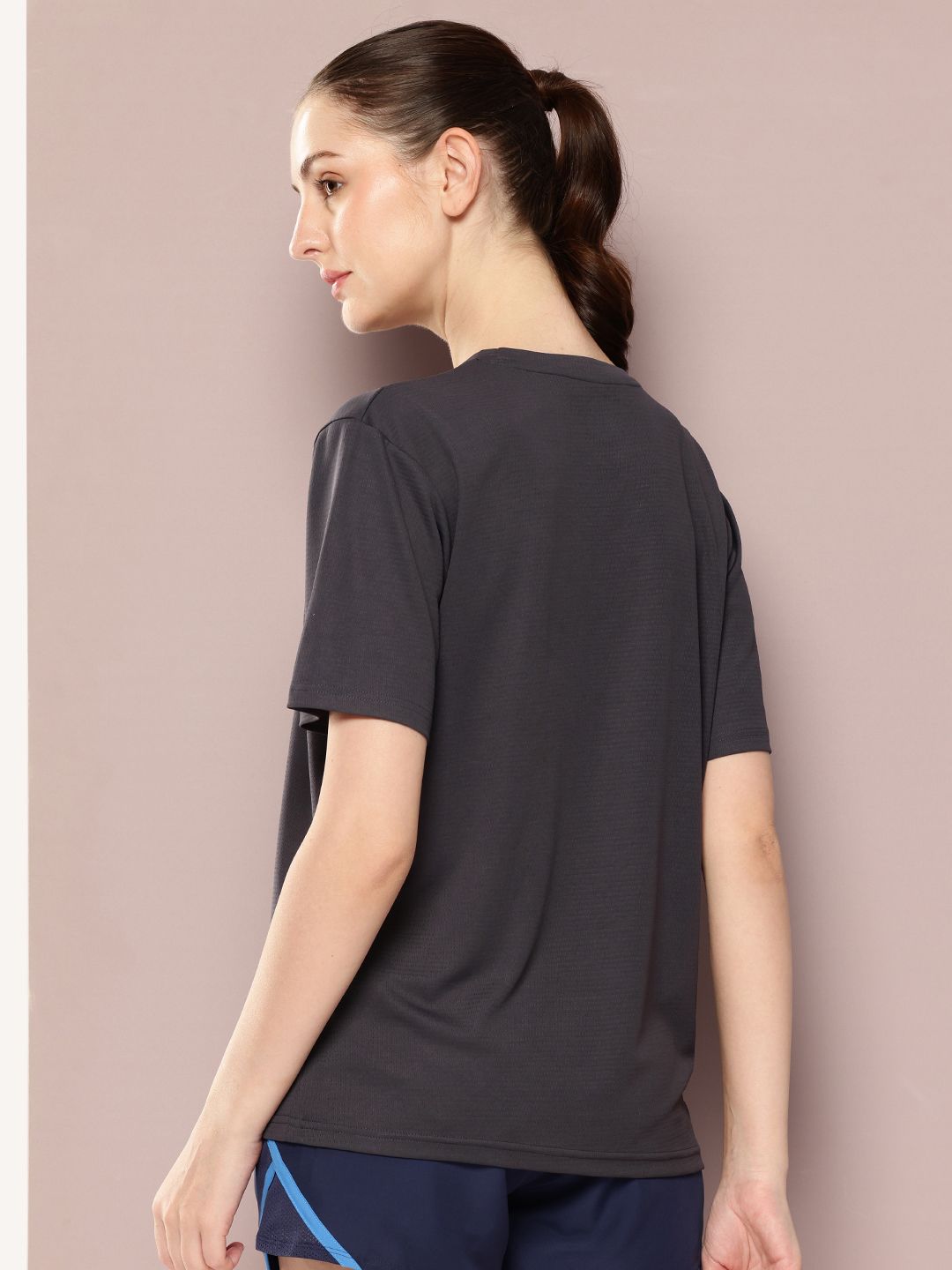 Womens Short Sleeve Round Neck Oversized Polyster Tshirt