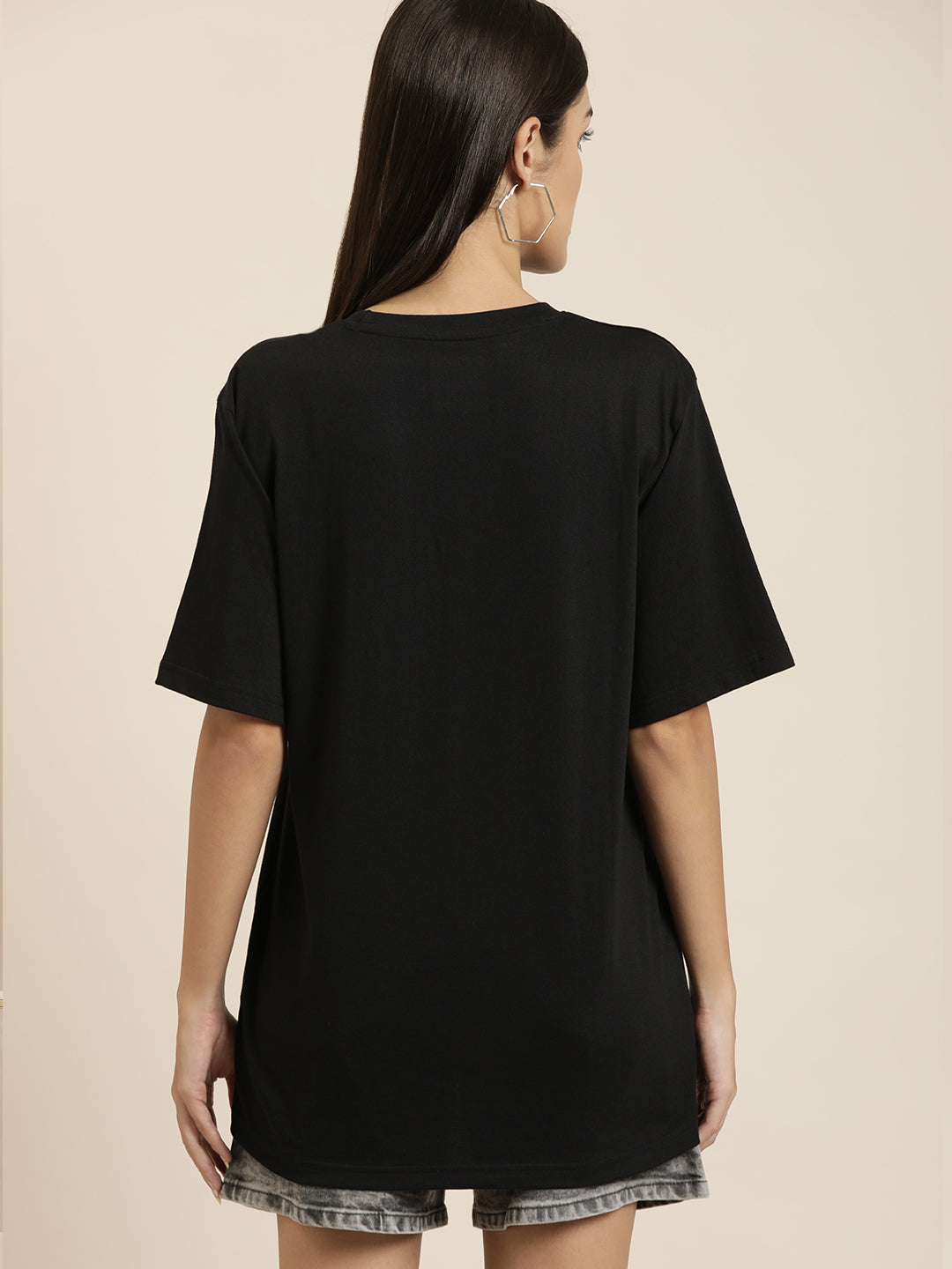Womens Half Sleeve Round Neck Oversized Fit T-Shirts