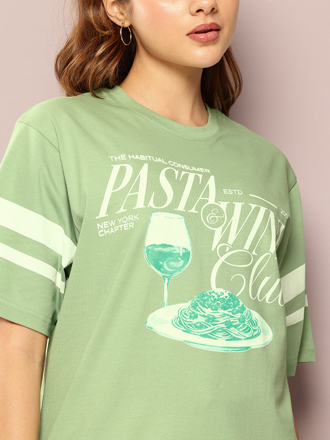 Womens Short Sleeve Printed Oversized Fit Tshirt