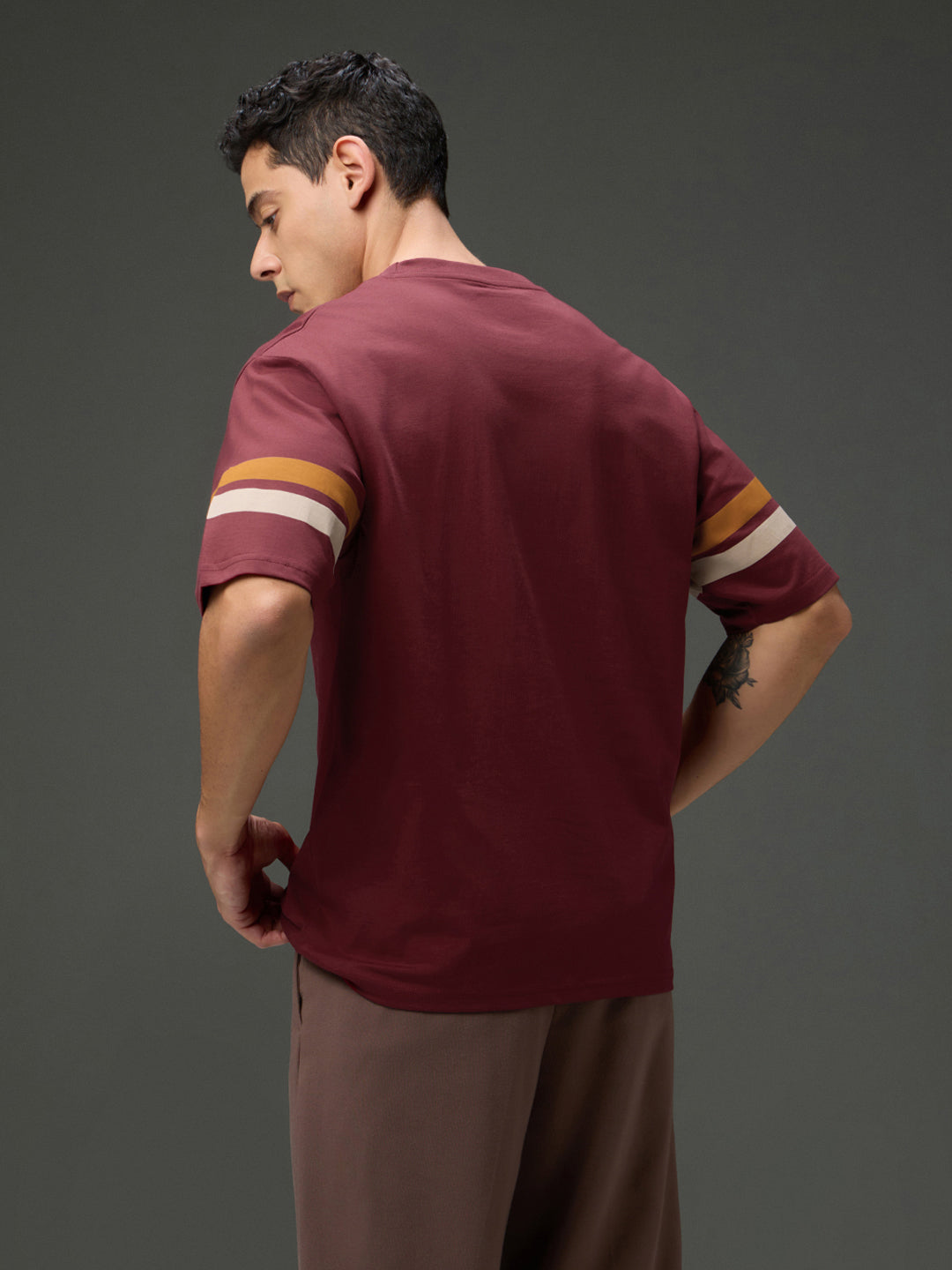 Mens Round Neck Half Sleeve Printed Oversized Fit Tshirt