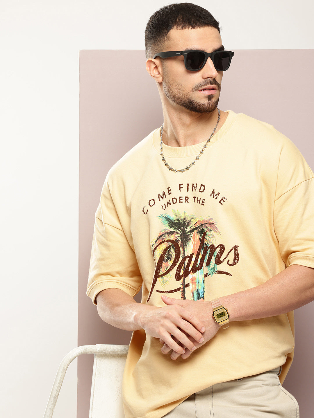 Mens Half Sleeve Round Neck Printed Oversized Fit Tshirts