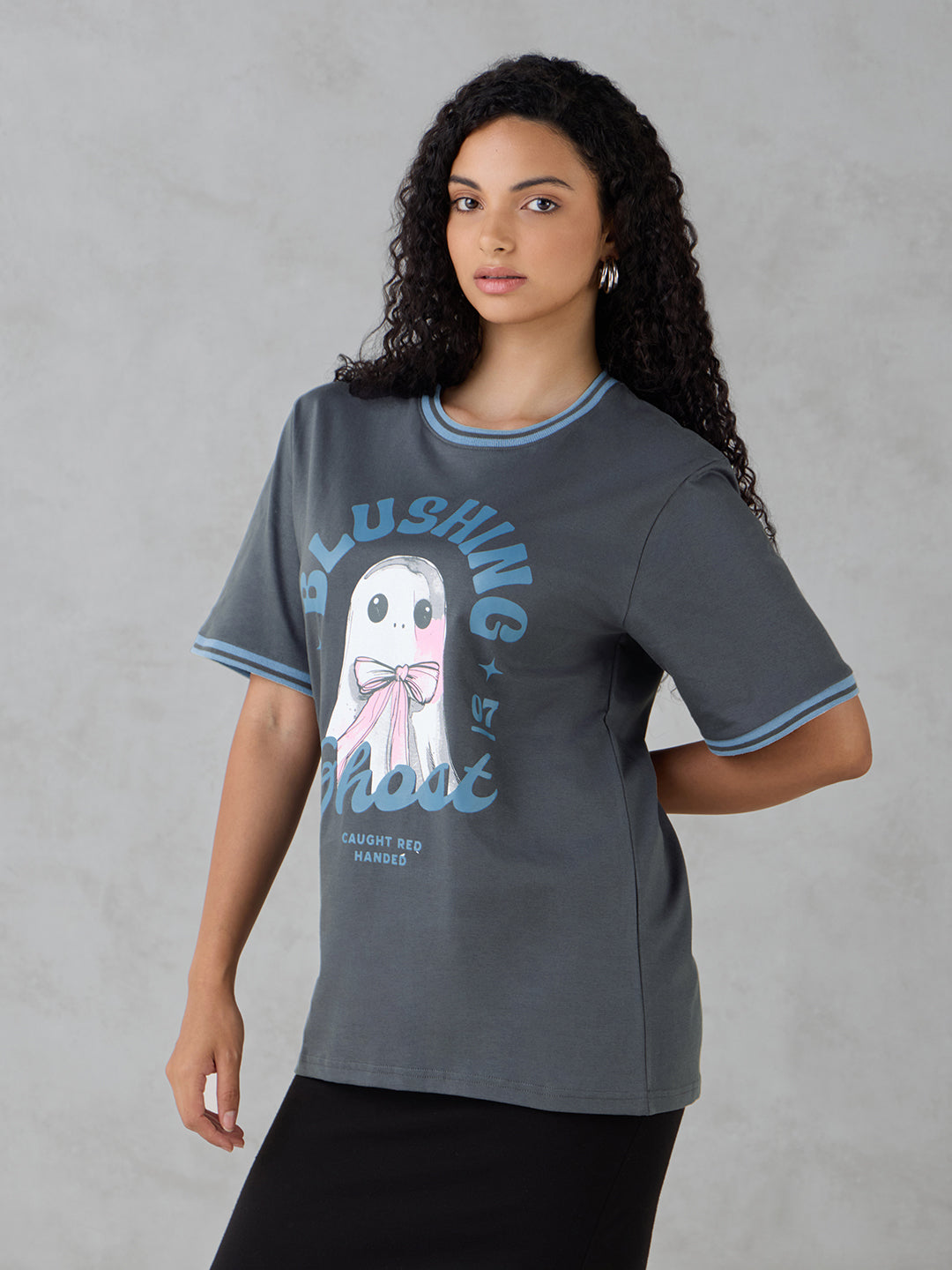 Womens Half Sleeve Printed Oversized Fit Tshirt