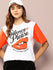 Womens Short Sleeve Puff Printed Oversized Fit Tshirt
