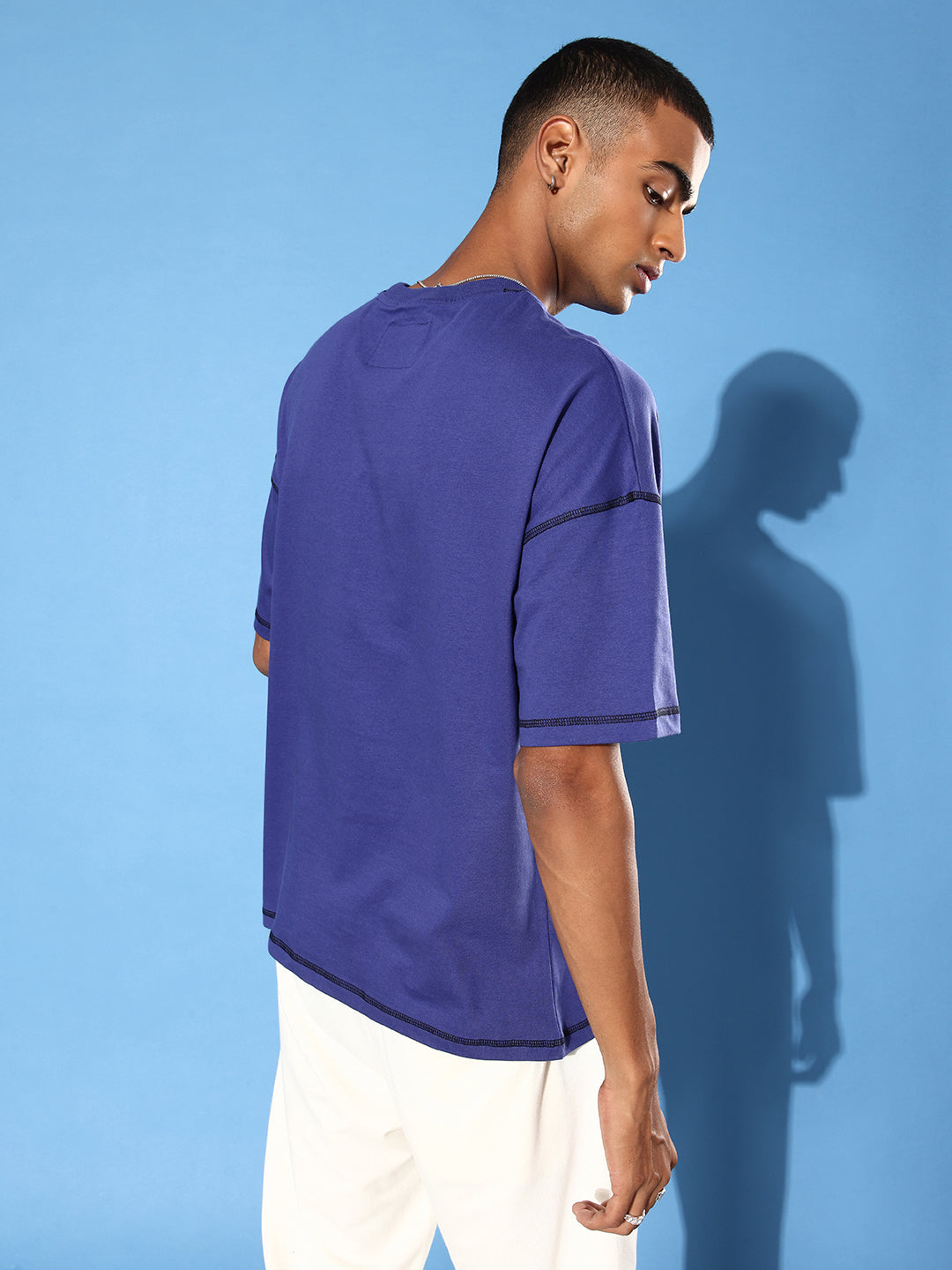 Mens Half Sleeve Drop Shoulder Plain Oversized Fit T-Shirts