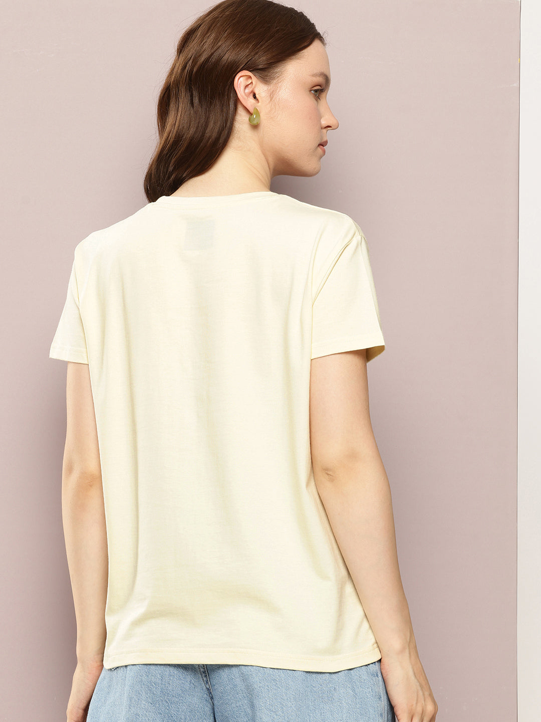 Womens Half Sleeve Round Neck Printed Boxy Fit Tshirts