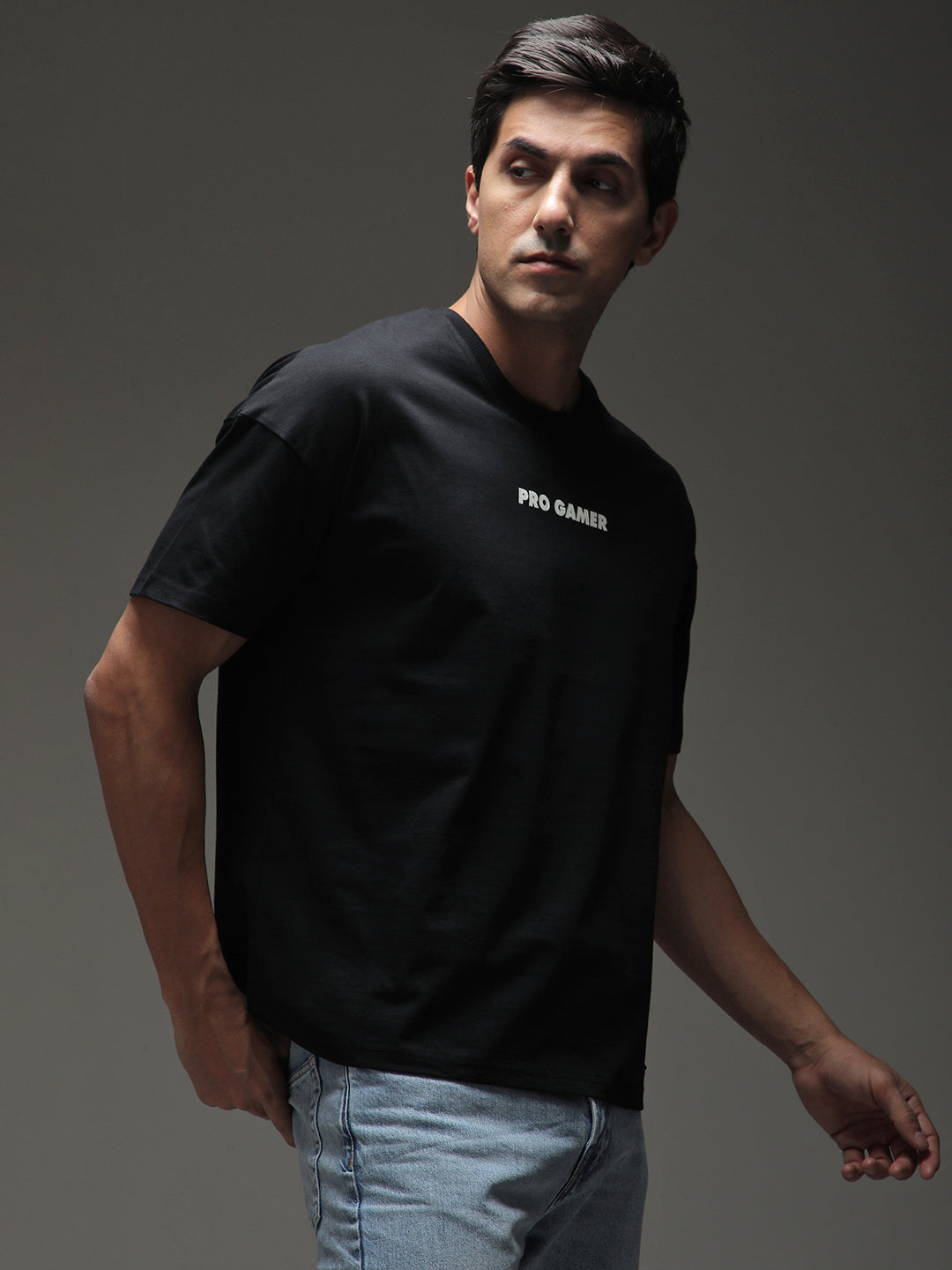 Mens Half Sleeve Drop Shoulder Printed Oversized Fit T-Shirts