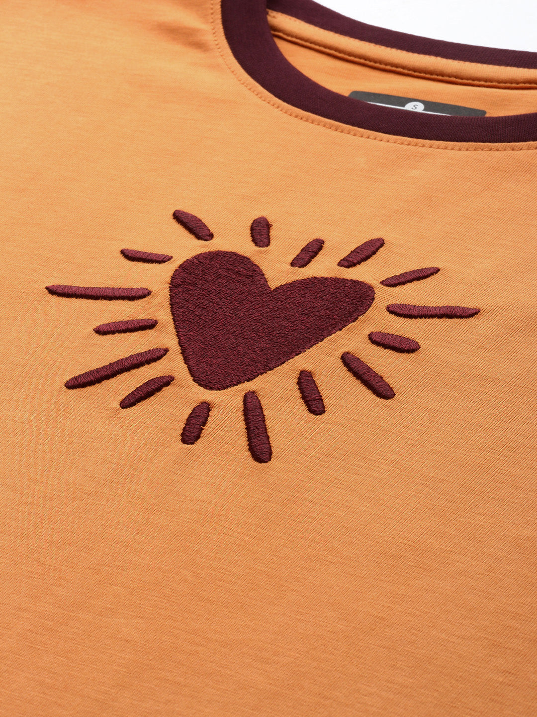 Womens Half Sleeve Round Neck Embroidered Regular Fit Tshirts