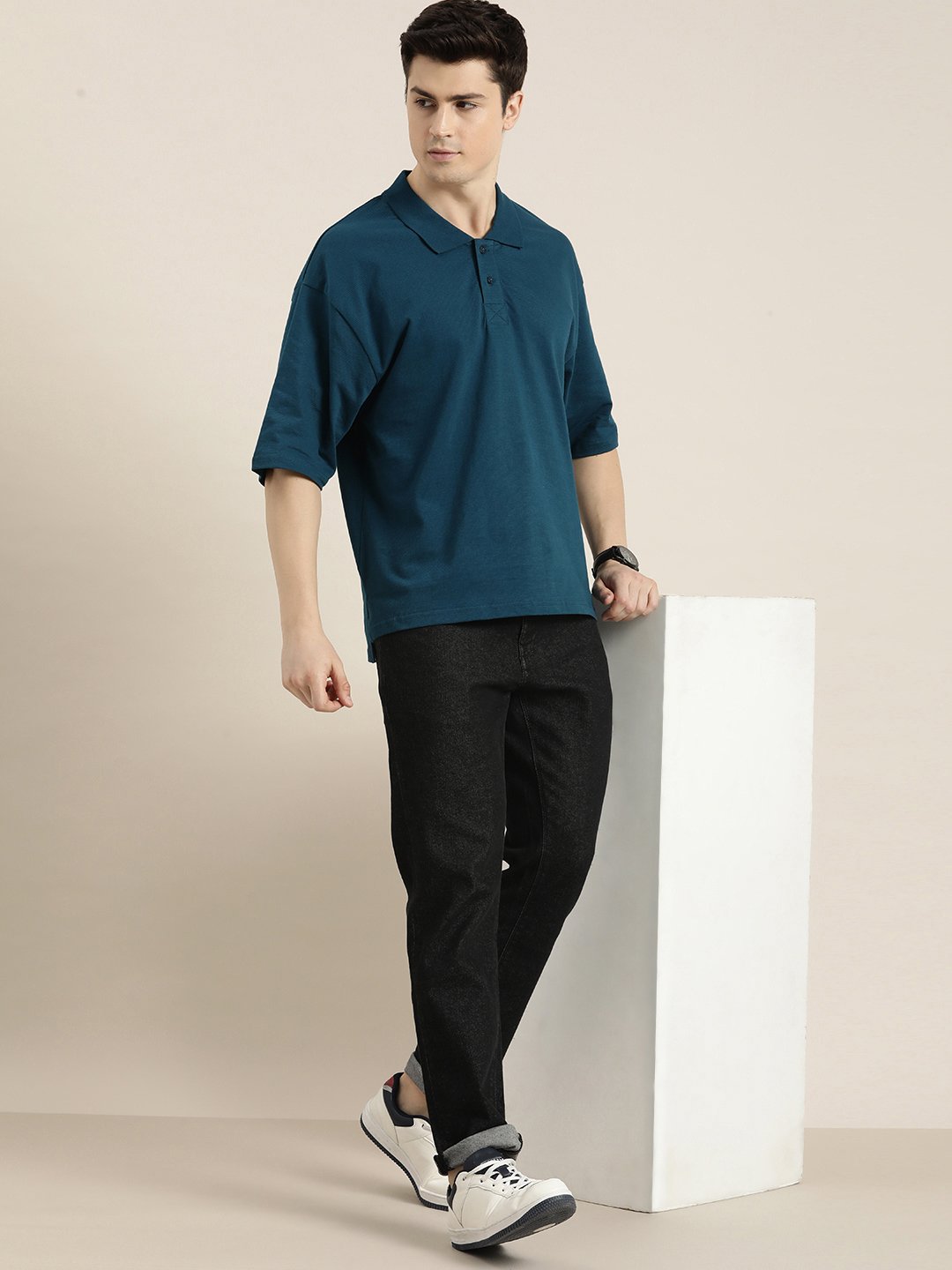 Mens Half Sleeve Oversized Fit Polo T-Shirts