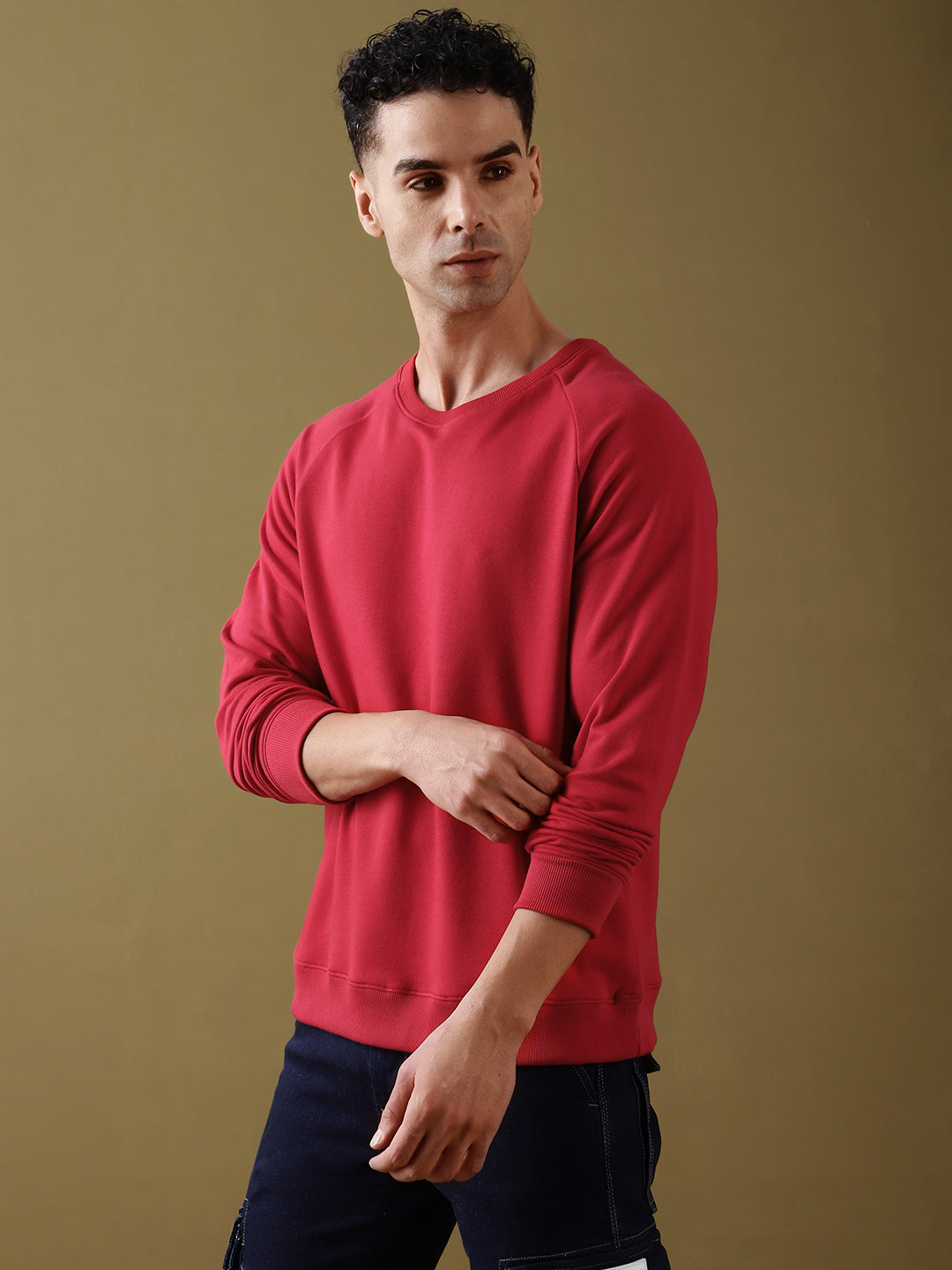 Mens Long Sleeve Round Neck Regular Fit T-Shirt