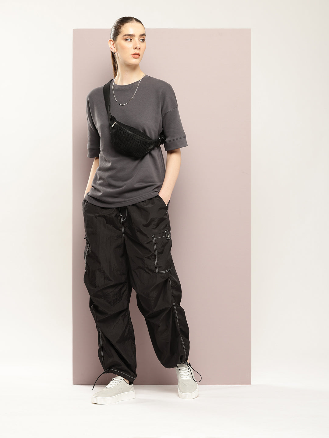 Womens Half Sleeve Round Neck Solid Oversized Fit Tshirts