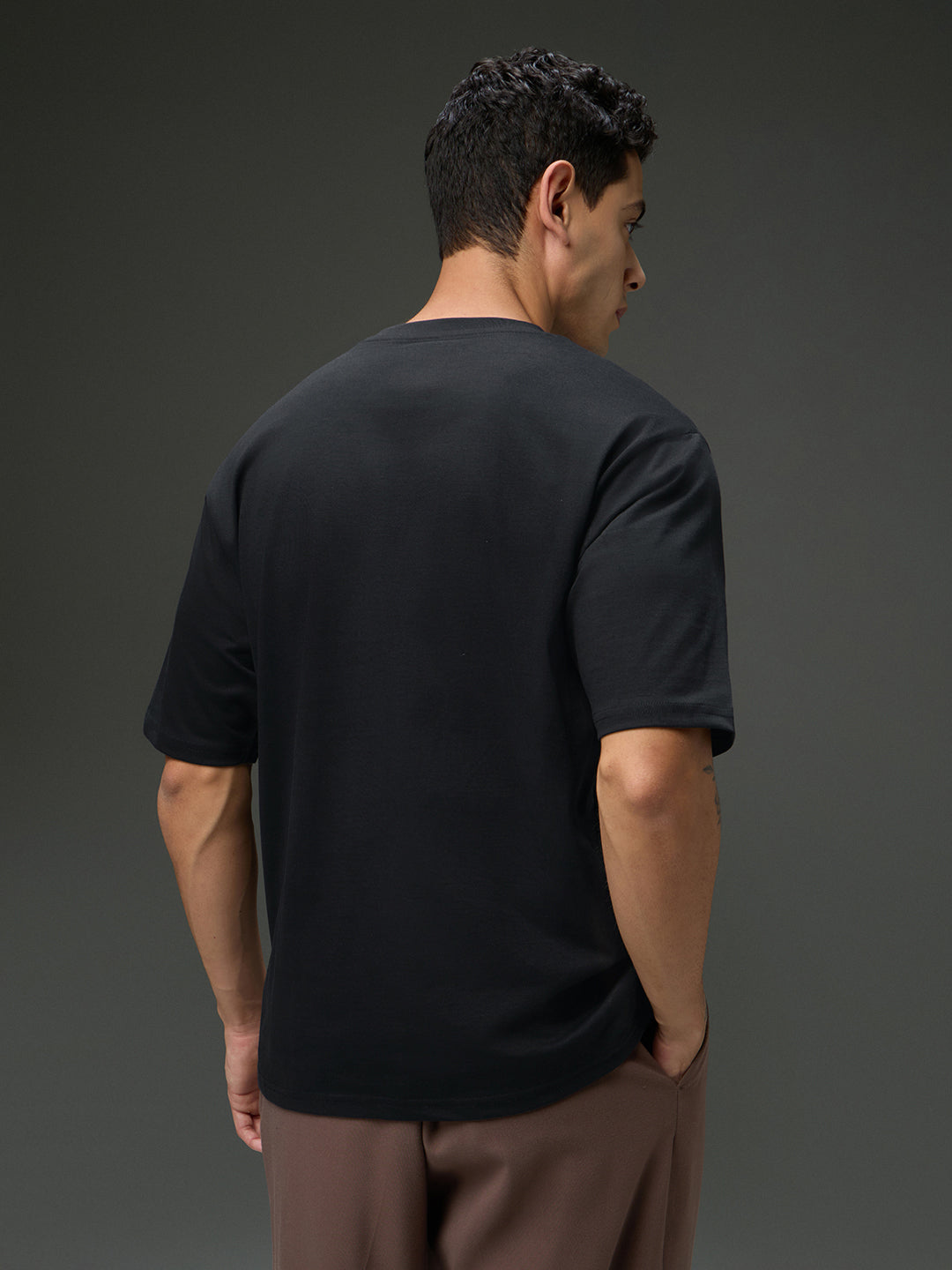 Mens Round Neck Half Sleeve Printed Oversized Fit Tshirt