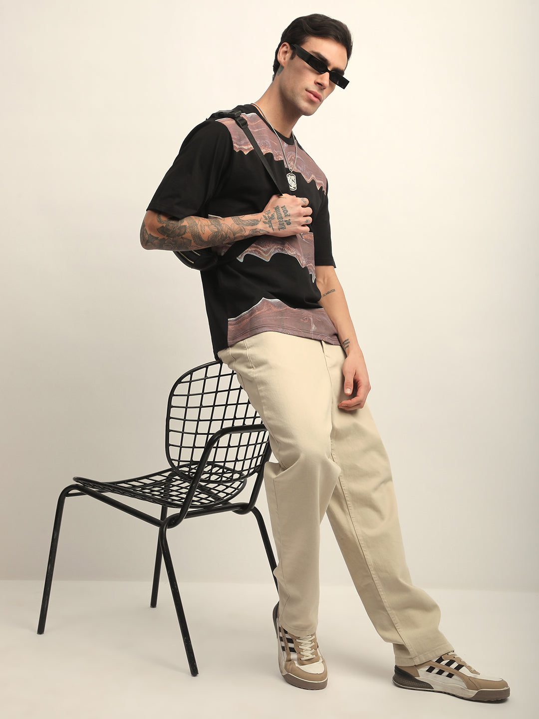 Mens Half Sleeve Round Neck Printed Oversized Fit Tshirts