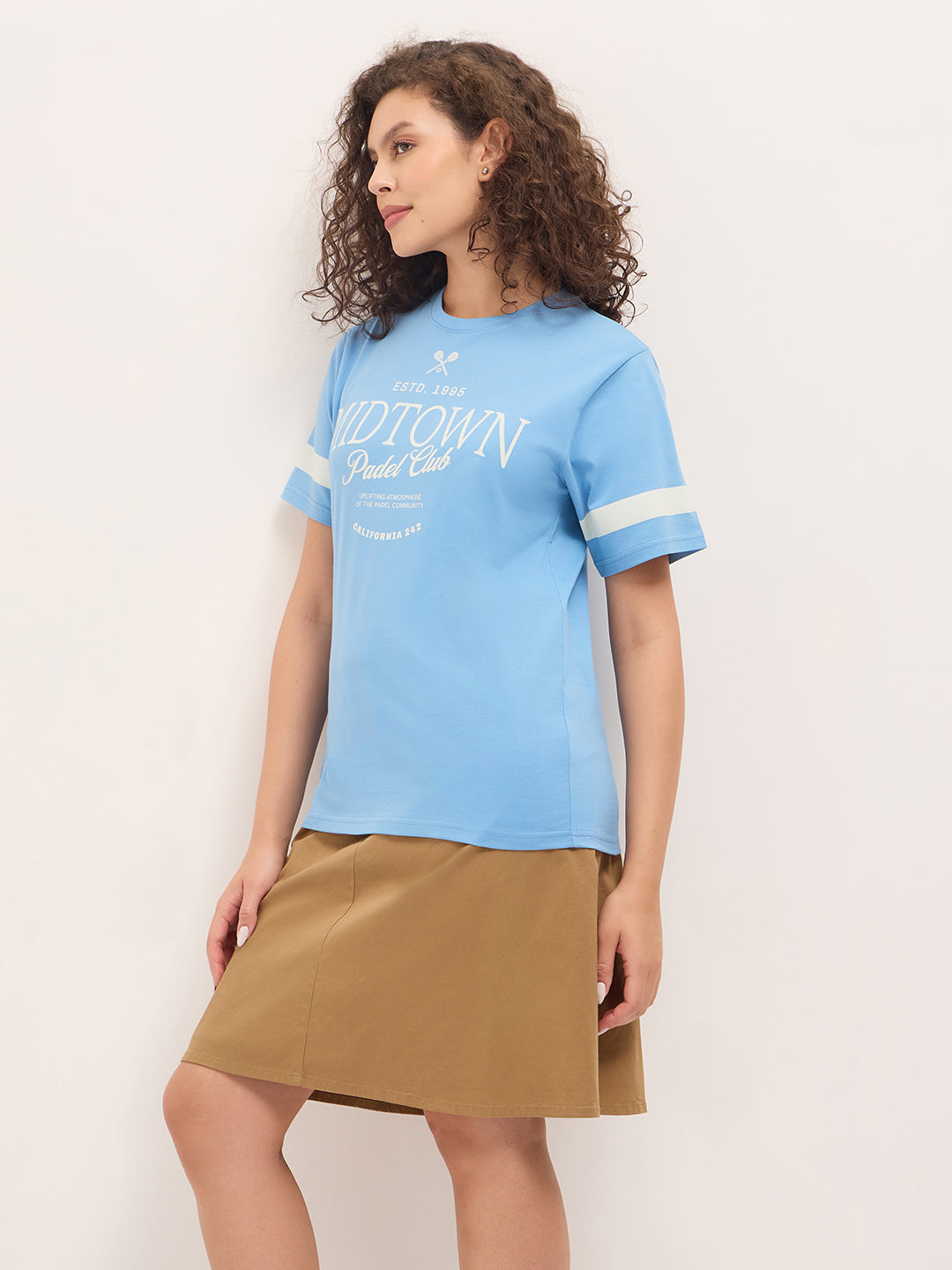 Womens Half Sleeve Round Neck Printed Oversized Fit Tshirts