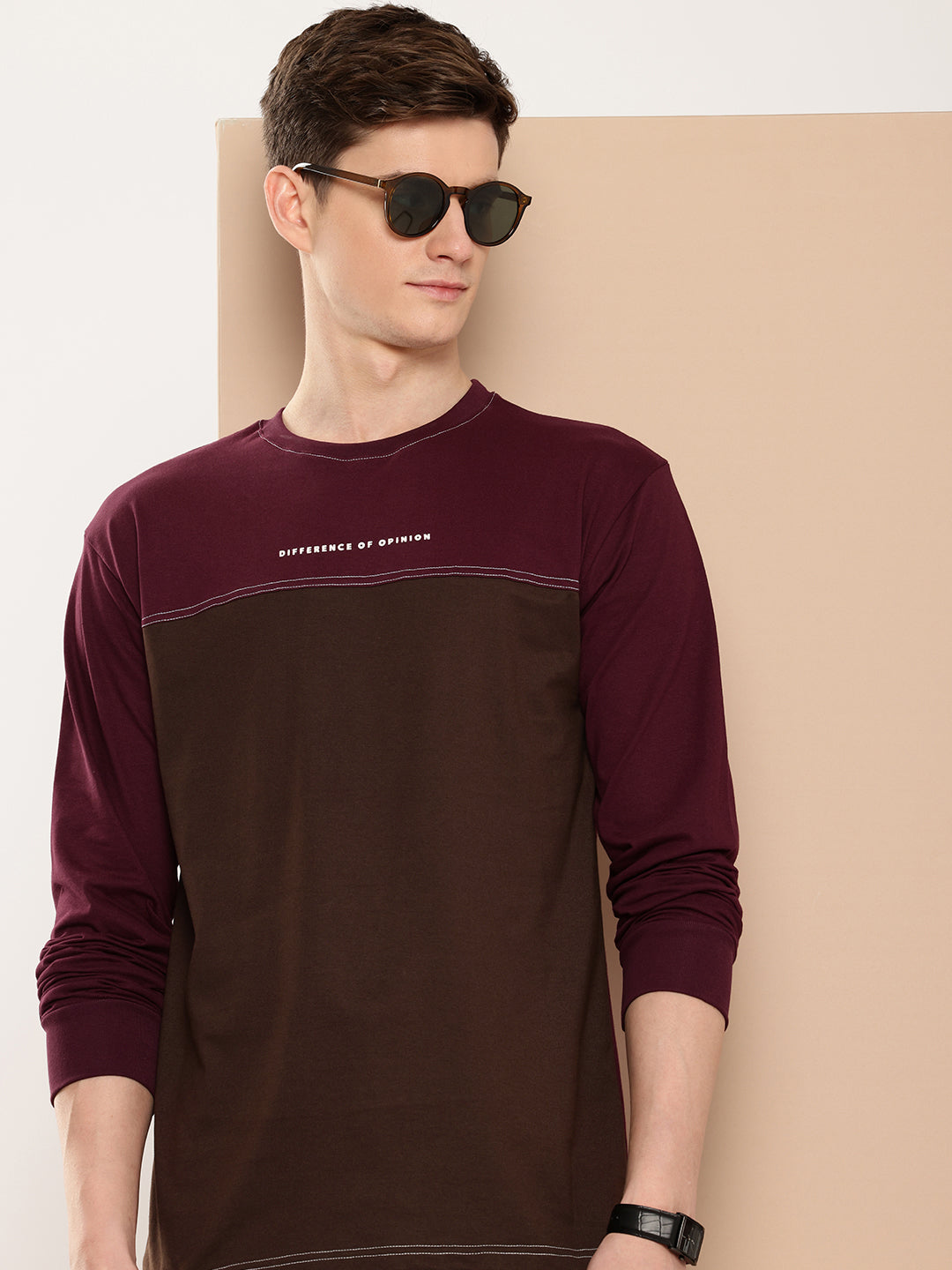 Mens Full Sleeve Round Neck Printed Regular Fit Tshirts