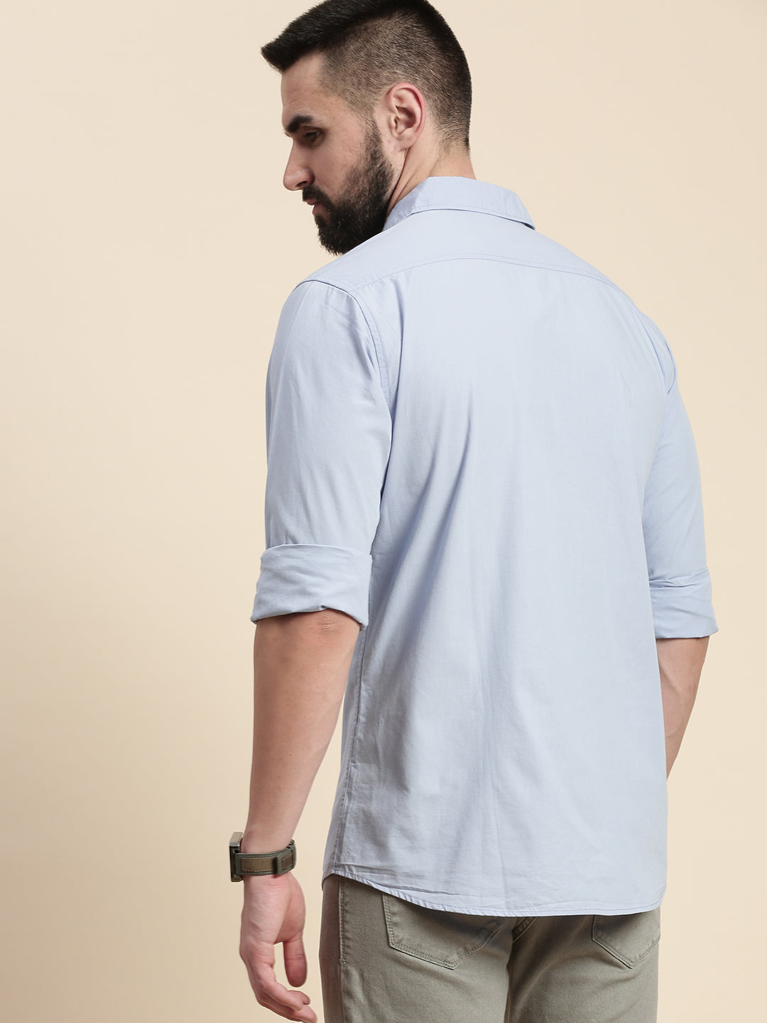Mens Plain Full Sleeve Shirt With Pocket