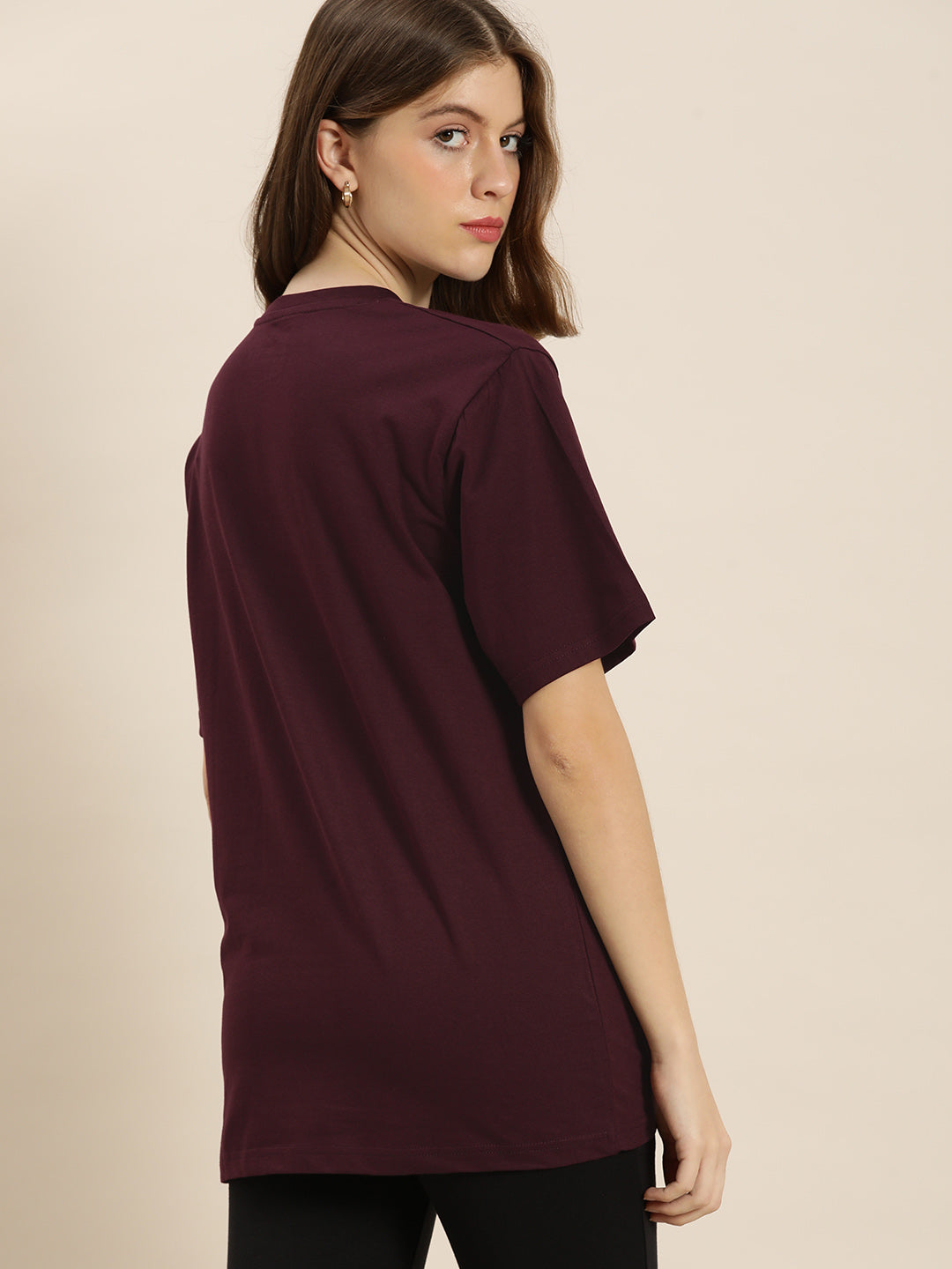 Womens Half Sleeve Round Neck Oversized Fit T-Shirts