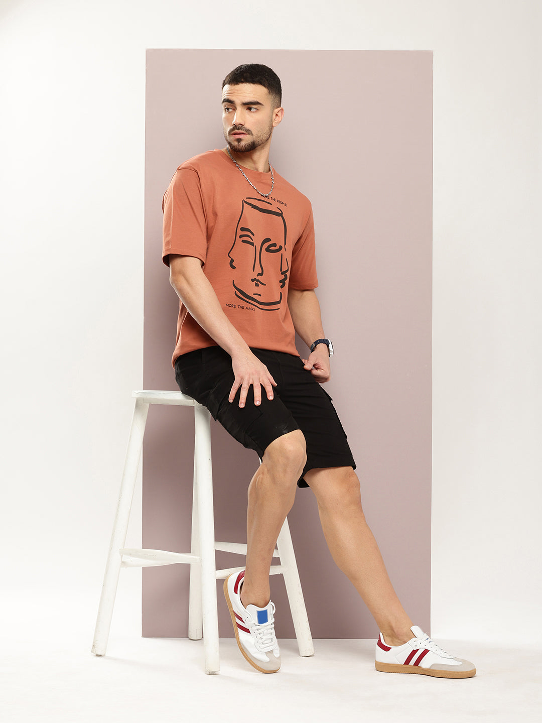 Mens Half Sleeve Round Neck Printed Oversized Fit Tshirts