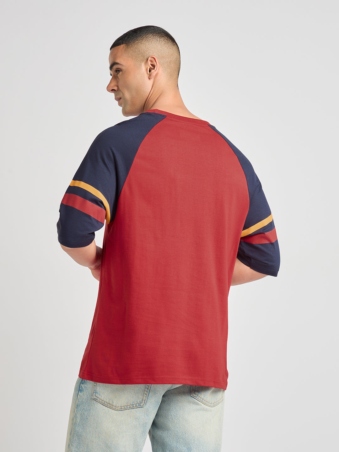 Mens Foot Ball Team Printed Oversized Raglan Sleeve Tshirt