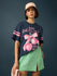 Womens Short Sleeve Printed Oversized Fit Tshirt 
