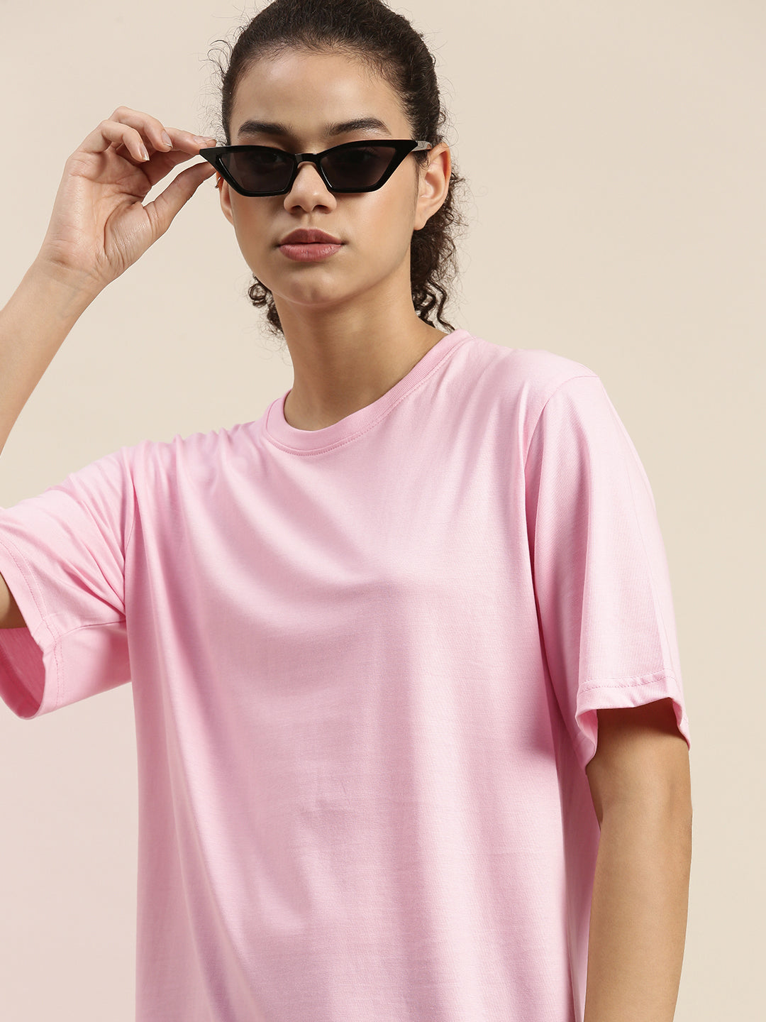 Womens Half Sleeve Round Neck Oversized Fit T-Shirts